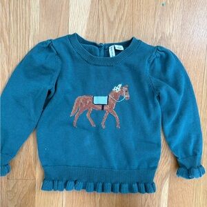 Janie and Jack Sweater with Horse Motif
